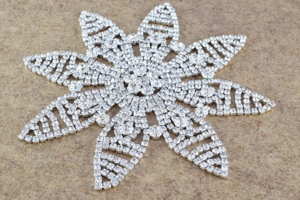 DIY Rhinestone Flower Bridal Aplique, Sash Applique, Swarovski Quality Shine for DIY Project Item#100001603306 jewelry mak...