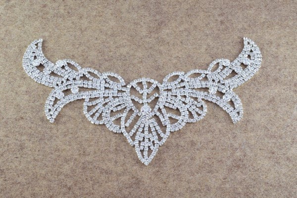 DIY Rhinestone Flower Bridal Aplique, Sash Applique, Swarovski Quality Shine for DIY Project Item#100001804055 jewelry mak...