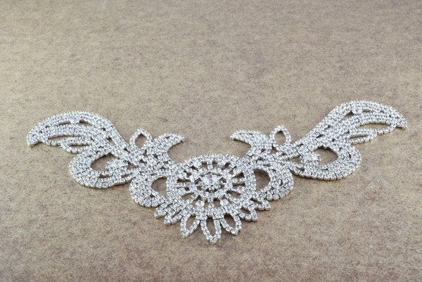 DIY Rhinestone Flower Bridal Aplique, Sash Applique, Swarovski Quality Shine for DIY Project Item#100001904557 jewelry mak...