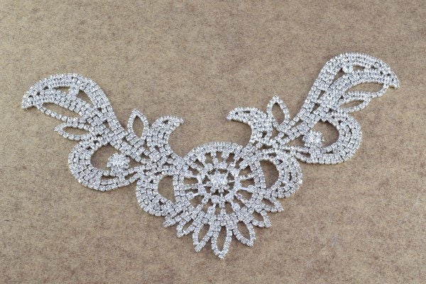 DIY Rhinestone Flower Bridal Aplique, Sash Applique, Swarovski Quality Shine for DIY Project Item#100001904557 jewelry mak...