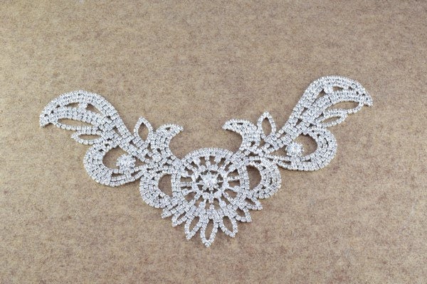 DIY Rhinestone Flower Bridal Aplique, Sash Applique, Swarovski Quality Shine for DIY Project Item#100001904557 jewelry mak...