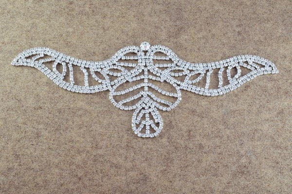 DIY Rhinestone Flower Bridal Aplique, Sash Applique, Swarovski Quality Shine for DIY Project Item#100002303380 jewelry mak...