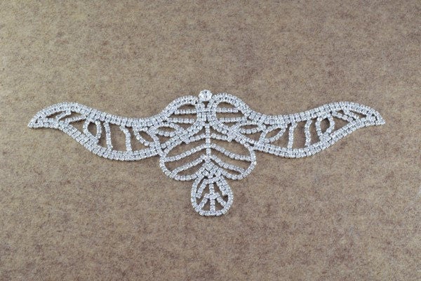 DIY Rhinestone Flower Bridal Aplique, Sash Applique, Swarovski Quality Shine for DIY Project Item#100002303380 jewelry mak...
