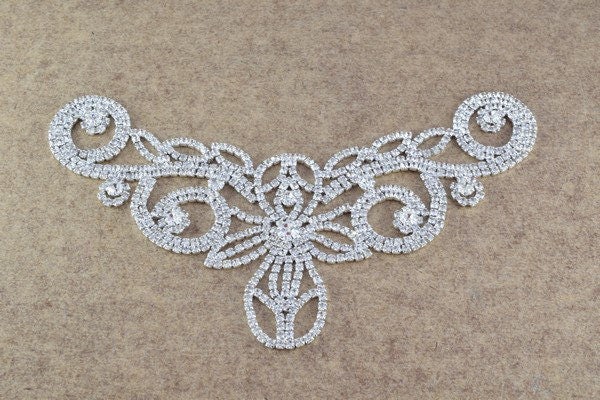 DIY Rhinestone Flower Bridal Aplique, Sash Applique, Swarovski Quality Shine for DIY Project Item#100002003884 jewelry mak...