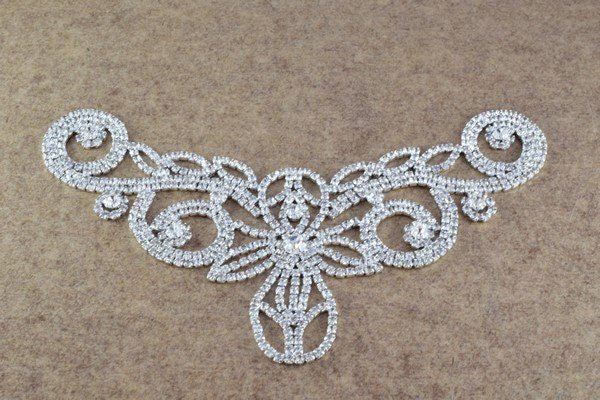 DIY Rhinestone Flower Bridal Aplique, Sash Applique, Swarovski Quality Shine for DIY Project Item#100002003884 jewelry mak...