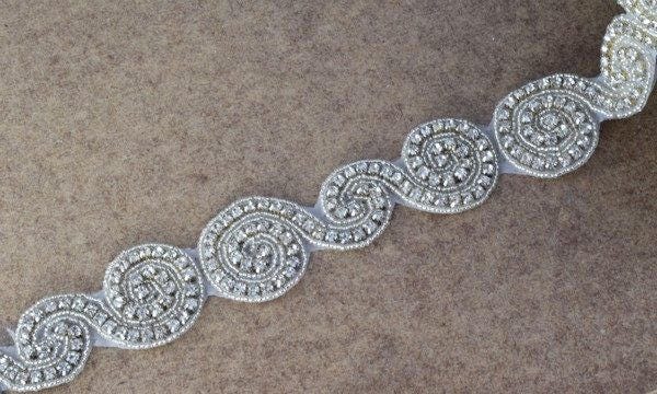 DIY Crystal Rhinestone with Seed Beads Trim Silver Color with Clear Rhinestone RT0085 jewelry making supplies