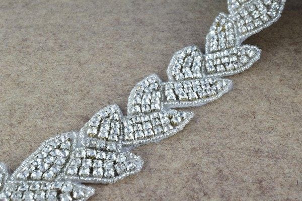 DIY 1 Yard Crystal Rhinestone with Seed Beads Trim Silver Color with Clear Rhinestone RT0089 jewelry making supplies