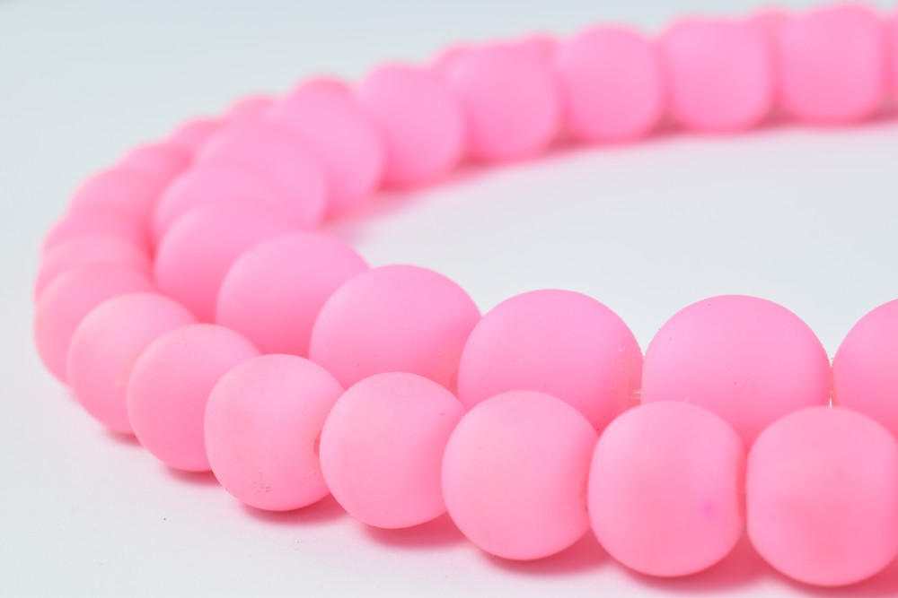 Glass Beads Matte Pink Rubber Over Glass Size 8mm/10mm Round For Jewelry Making Item#789222045906 jewelry making supplies...