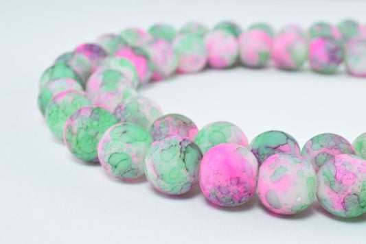 Glass Beads Matte Two Tone Rubber Over Glass Size 10mm Round For Jewelry Making Item#789222046200 jewelry making supplies