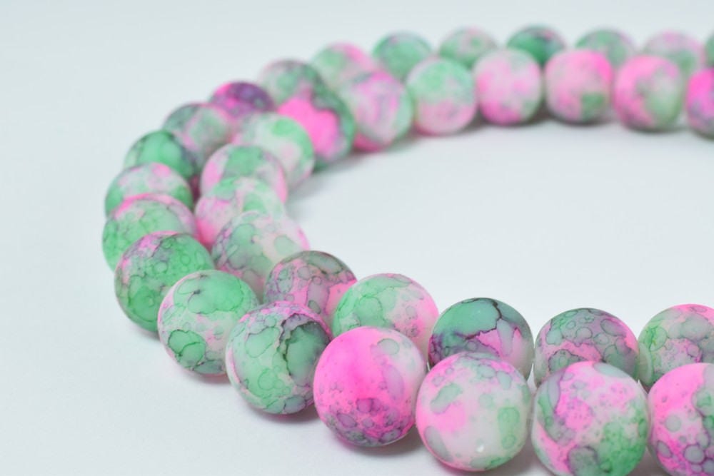Glass Beads Matte Two Tone Rubber Over Glass Size 10mm Round For Jewelry Making Item#789222046200 jewelry making supplies...