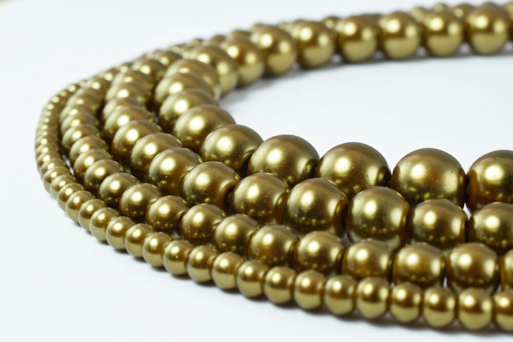 Glass Pearl Beads Size 4mm/6mm/8mm/10mm Shine Round Ball Beads for Jewelry Making Item#789222046255 jewelry making supplie...