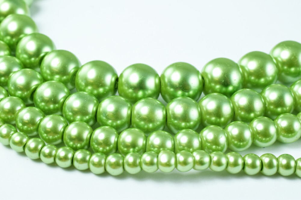 Glass Pearl Beads Light Green Size 4mm/6mm/8mm/10mm Shine Round Ball Beads for Jewelry Making Item#789222046446 jewelry ma...
