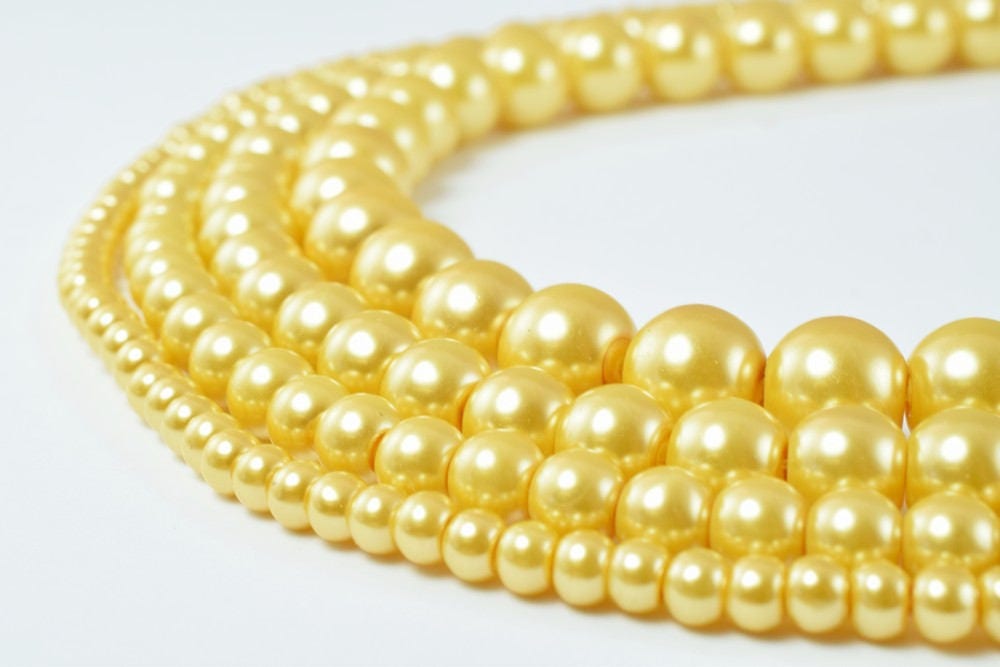 Glass Pearl Beads Round Gold Size 4mm/6mm/8mm/10mm Shine Round Ball Beads for Jewelry Making Item#789222046279 jewelry mak...