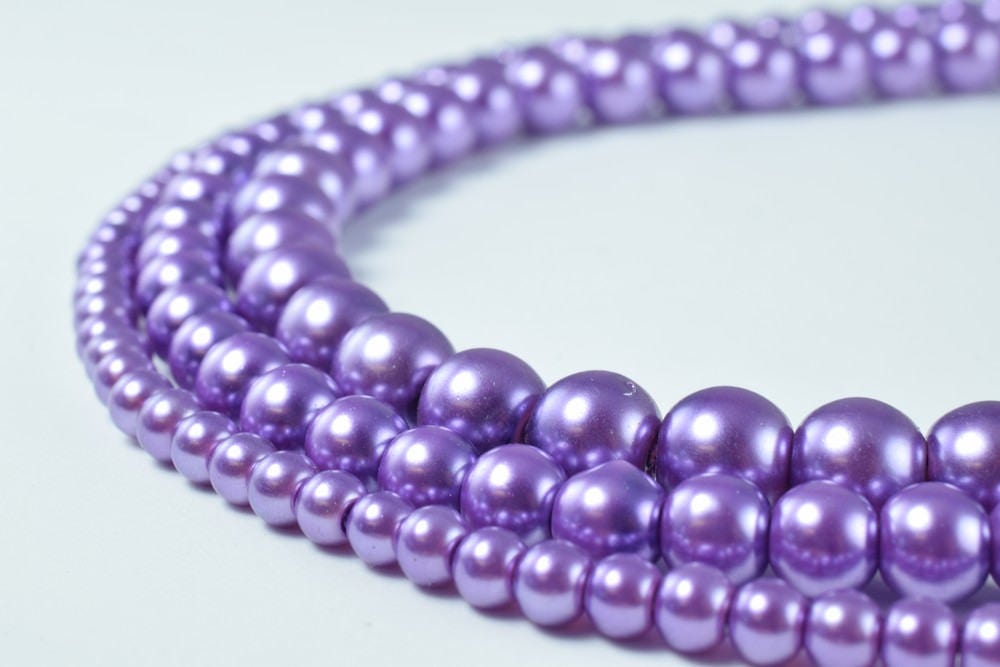 Glass Pearl Beads Round Purple Size 4mm/6mm/8mm Shine Round Ball Beads for Jewelry Making Item#789222046439 jewelry making...