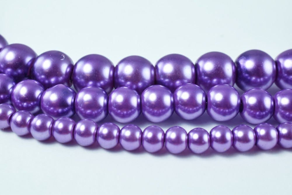 Glass Pearl Beads Round Purple Size 4mm/6mm/8mm Shine Round Ball Beads for Jewelry Making Item#789222046439 jewelry making...