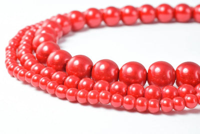Glass Pearl Beads Round Red Size 4mm/6mm/10mm Shine Round Ball Beads for Jewelry Making Item#789222046378 jewelry making s...