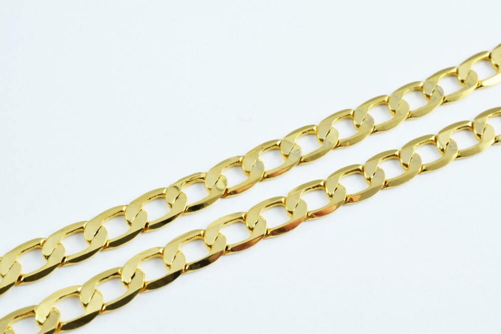 Gold Filled EP Cuban Chain 18KT Gold Filled Size 17" Long 5mm Width 1mm Thickness Item #CG23 jewelry making supplies