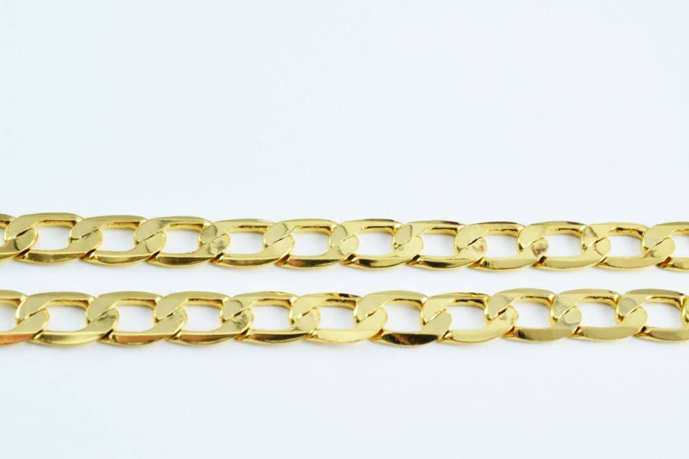 Gold Filled EP Cuban Chain 18KT Gold Filled Size 17" Long 5mm Width 1mm Thickness Item #CG23 jewelry making supplies - det...