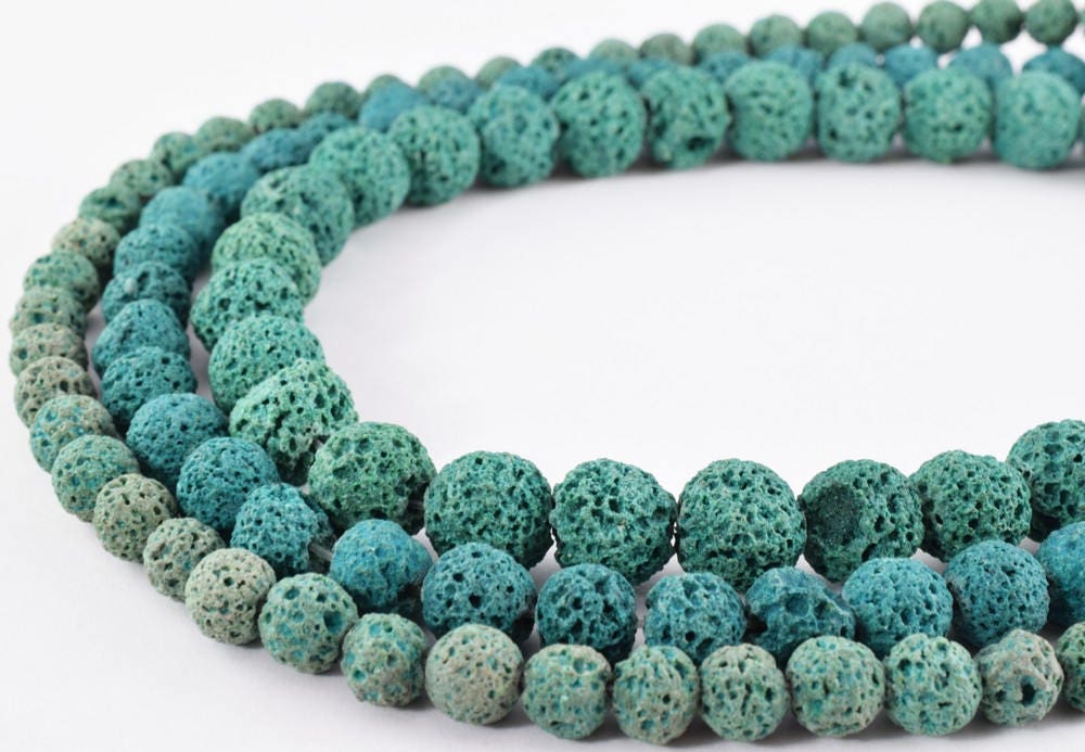 Forest Green Natural Lava Stone Beads Round 6mm/8mm/10mm Gemstone Jewelry Loose Beads 15.5 inch Strand jewelry making supp...