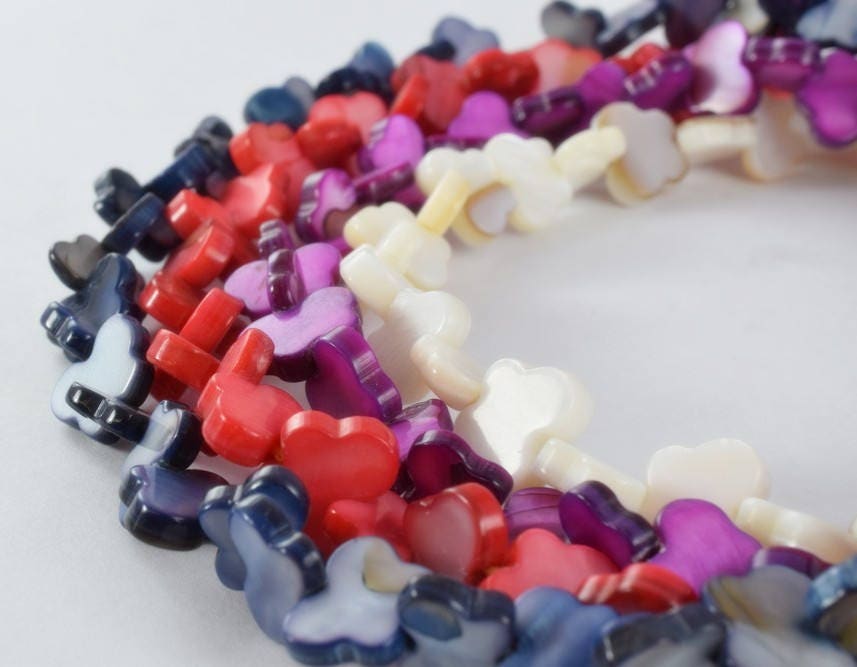 12mm Natural Shell Butterfly Shape Beads 15" Strand Shell Bead,Butterfly Shell Beads,Beading Supplies,Wholesale Beads, Bea...