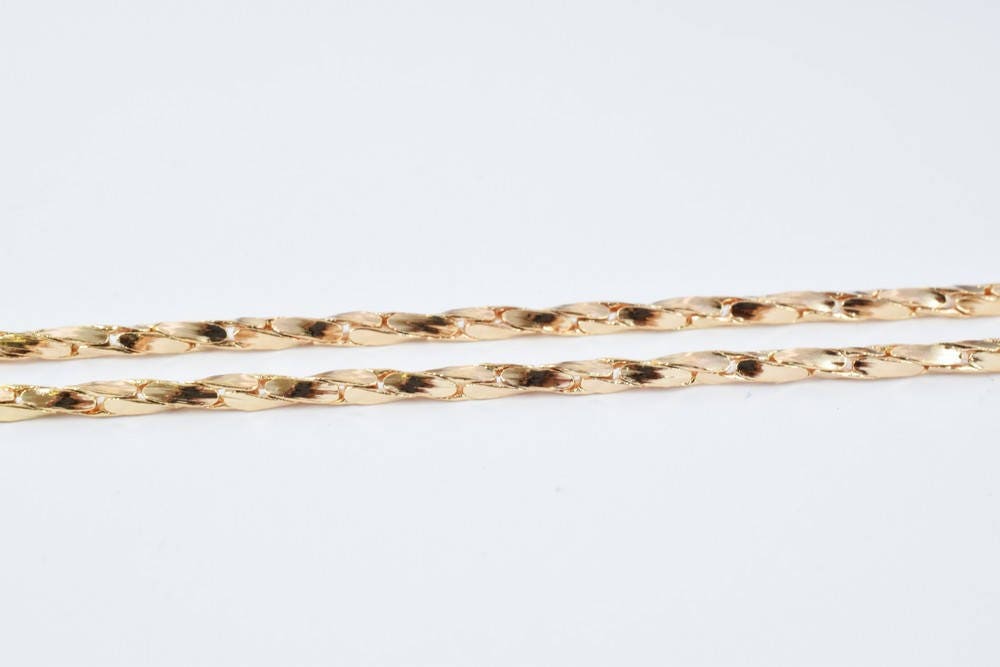 19 1/2" Inches 18K as Gold Filled* Bar Chain Thickness 2mm, as Gold Filled* Chain Findings for Jewelry Making CG178 jewelr...