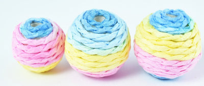 M/L Bon Bon Beads Crispin Round Beads/Crochet Beads/Wholesale Bead /Wrapped Plastic Bead /Ball Bead, Big Hole/ Wrapped Bea...