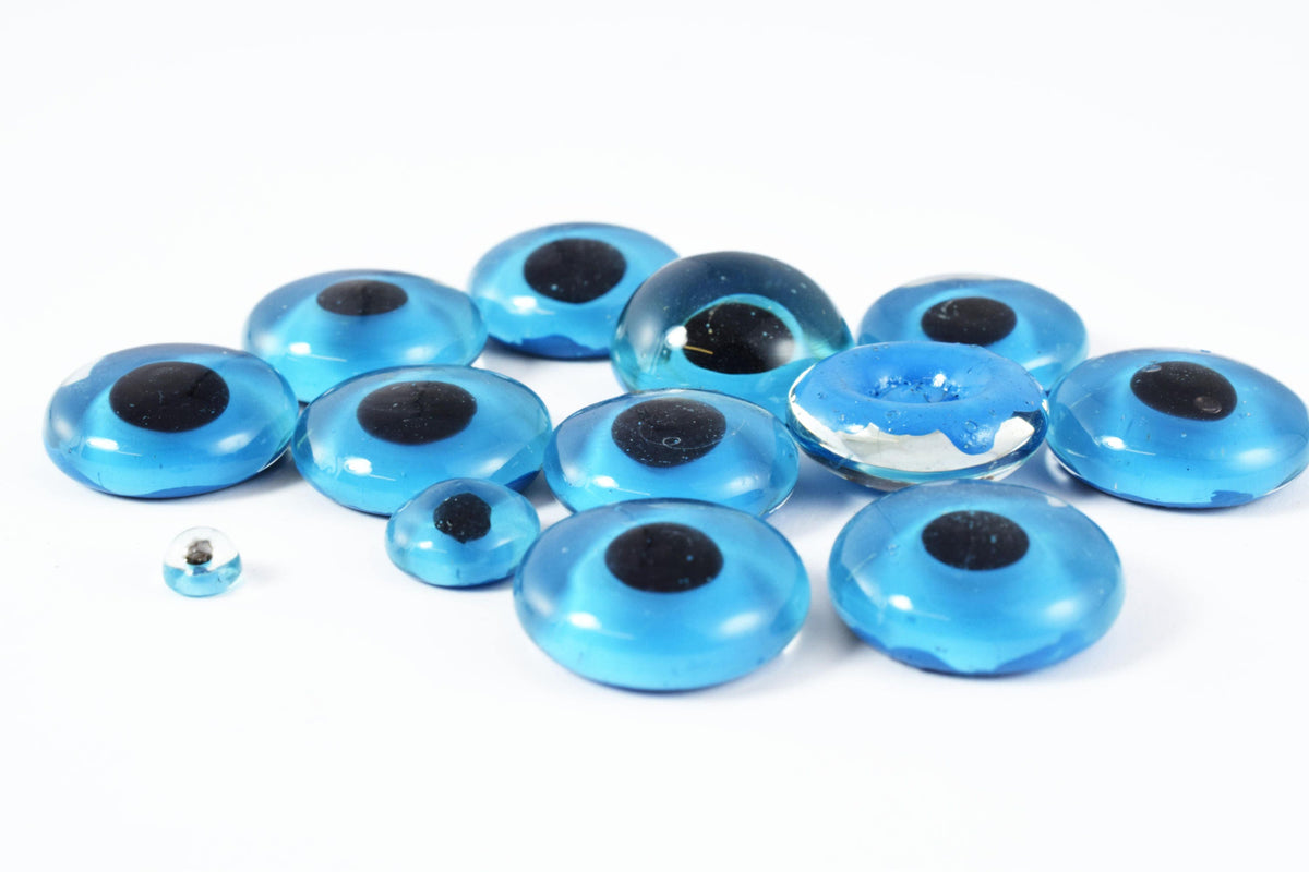 15mm/4mm/3mm Blue Round Evil Eye Flat Back Glass Loose Bead /Flat Evil Eye Charm/Evil Eye Findings, Wholesale Glass Beads/...