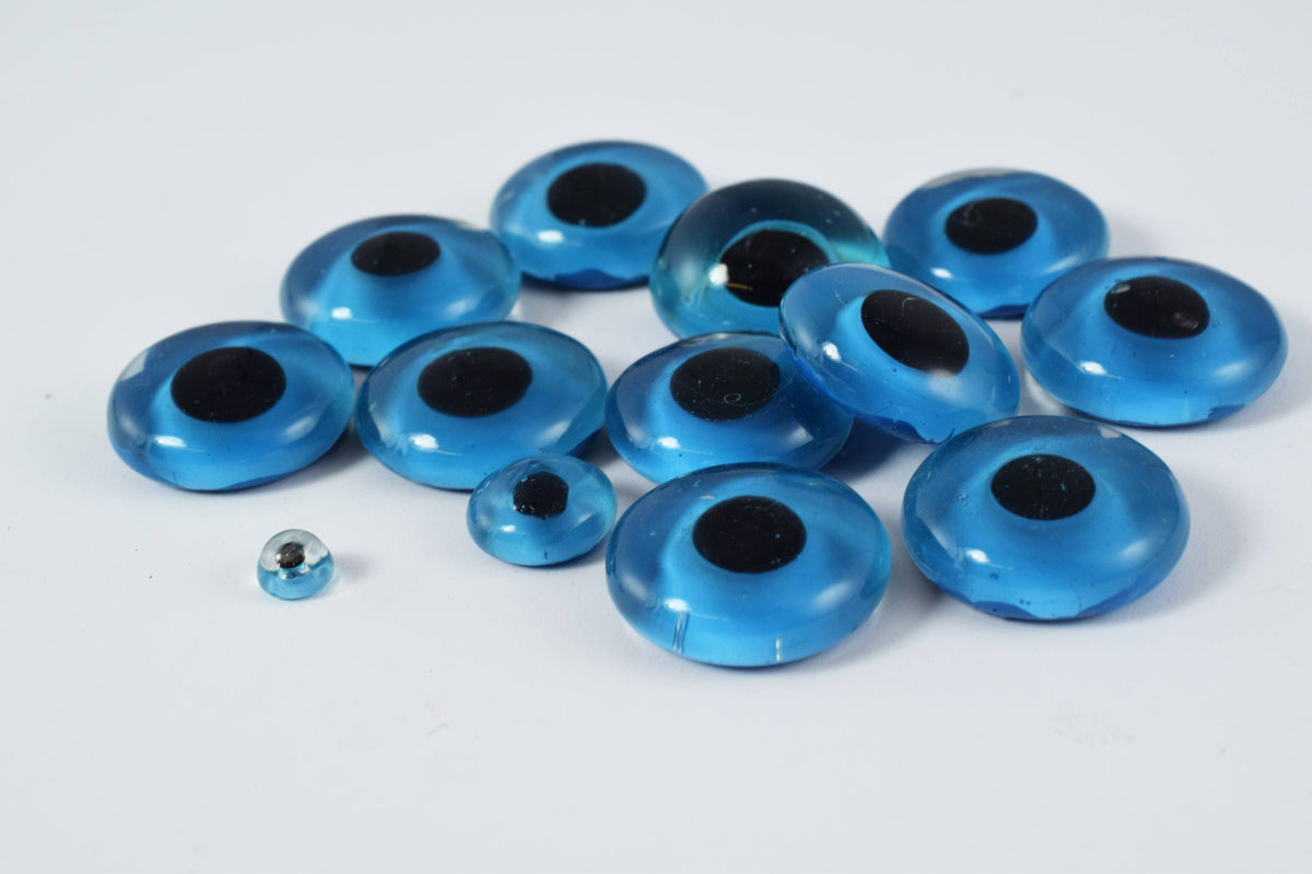 15mm/4mm/3mm Blue Round Evil Eye Flat Back Glass Loose Bead /Flat Evil Eye Charm/Evil Eye Findings, Wholesale Glass Beads/...