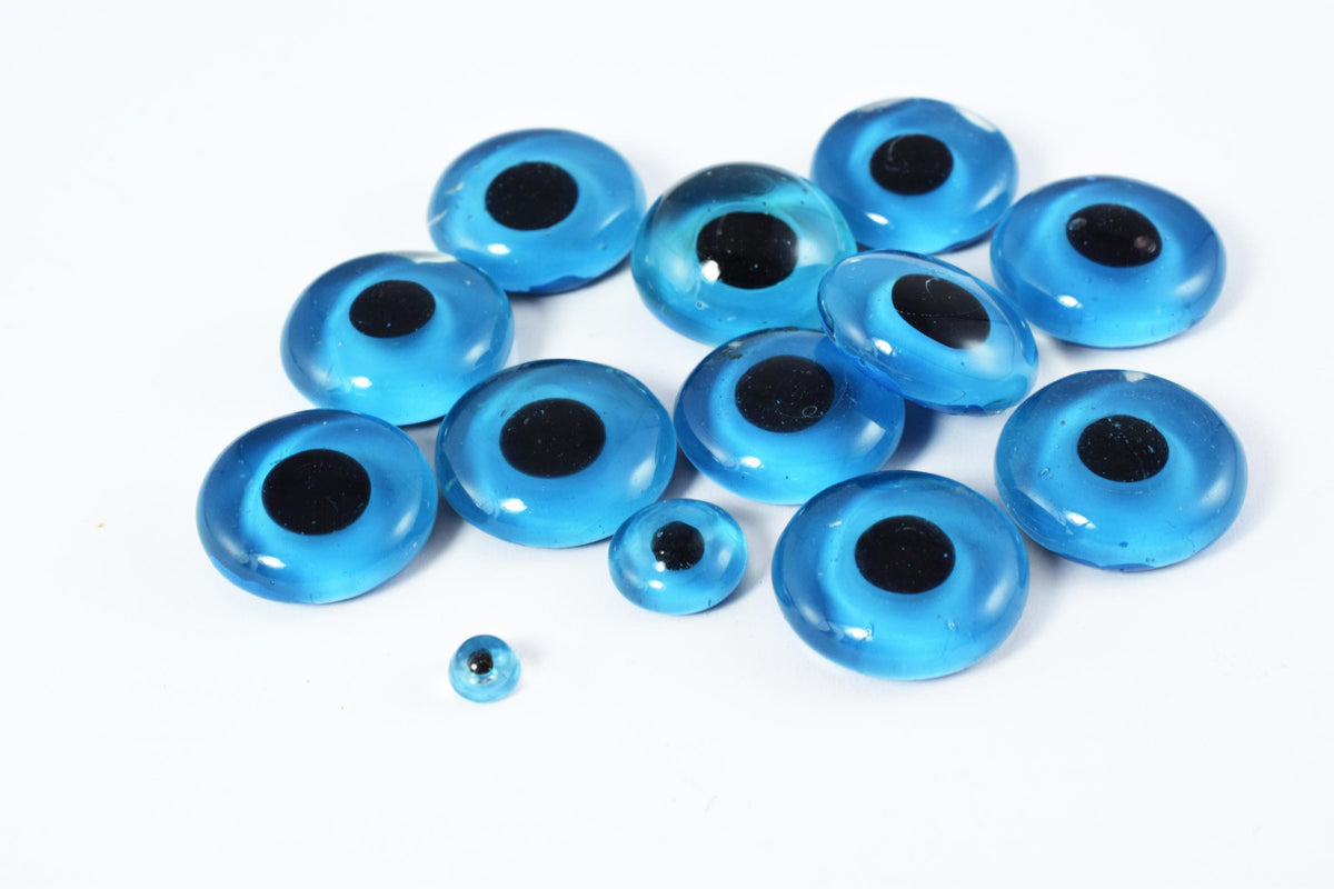 15mm/4mm/3mm Blue Round Evil Eye Flat Back Glass Loose Bead /Flat Evil Eye Charm/Evil Eye Findings, Wholesale Glass Beads/...