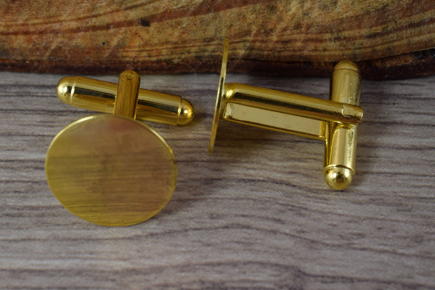 19mm Gold Plated Cuff Links 2pcs per pack/Craft Supplies/Blanks/JewelryCuff Links/Cuff Link Finding Pad /Pad Cuff Links/Fi...