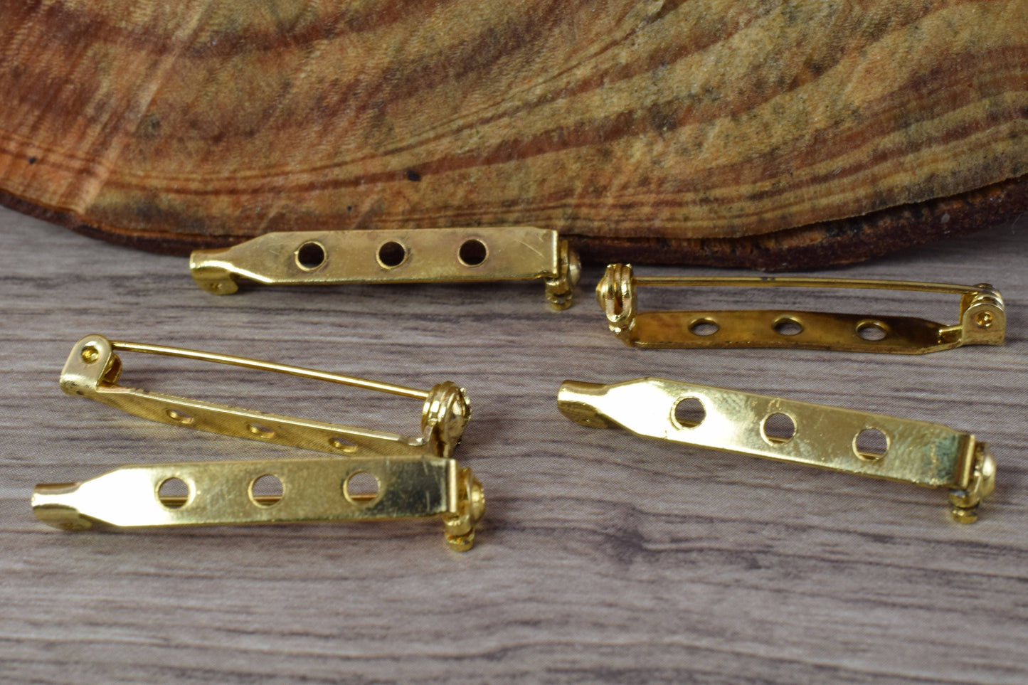 6x34mm Gold Plated Brooch Pin Gold Plated Brooch Finding,Gold Plated Bar Pin Back, Brooch Pin, Brooch Finding, Wedding Bro...