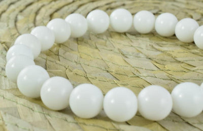 Light Ivory Agate Gemstone Round Beads 10mm Natural Stones Beads natural healing stone chakra stones for Jewelry Making, I...