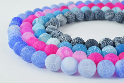 Matte Lace Agate Gemstone Round Beads Size 8mm Round Beads Stone round loose birthstone Gemstone Beads for jewelry jewelry...