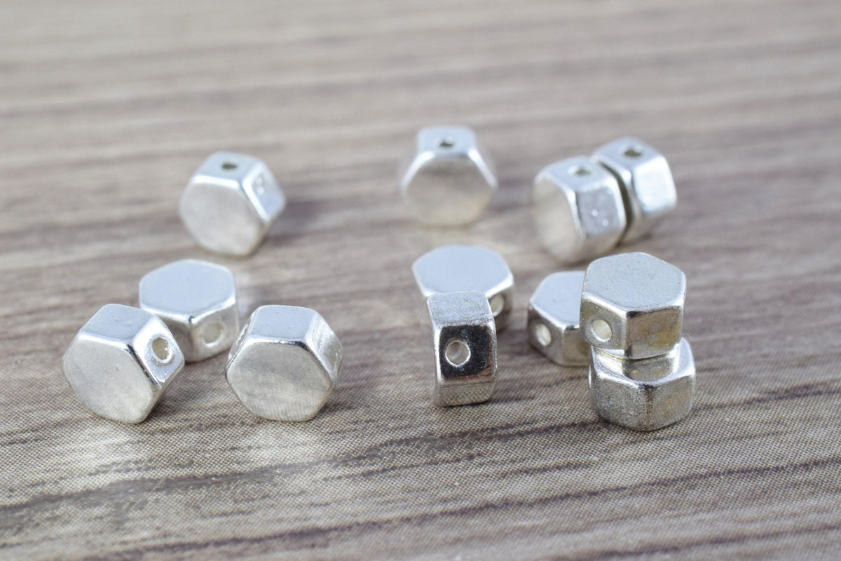 6mm Heptagon Gold/SilverAlloy Jewelry Beads 13pcs per Pack Beads/ beads Jewellery/Ncklace beads/Czech beads/Pressed Beads,...