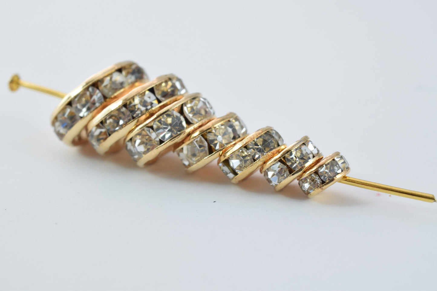 Rose Gold Beads Clear: Roundel Rhinestone Spacers - 5-12mm Sizes, Gold Micro Pave Style for Jewelry Making