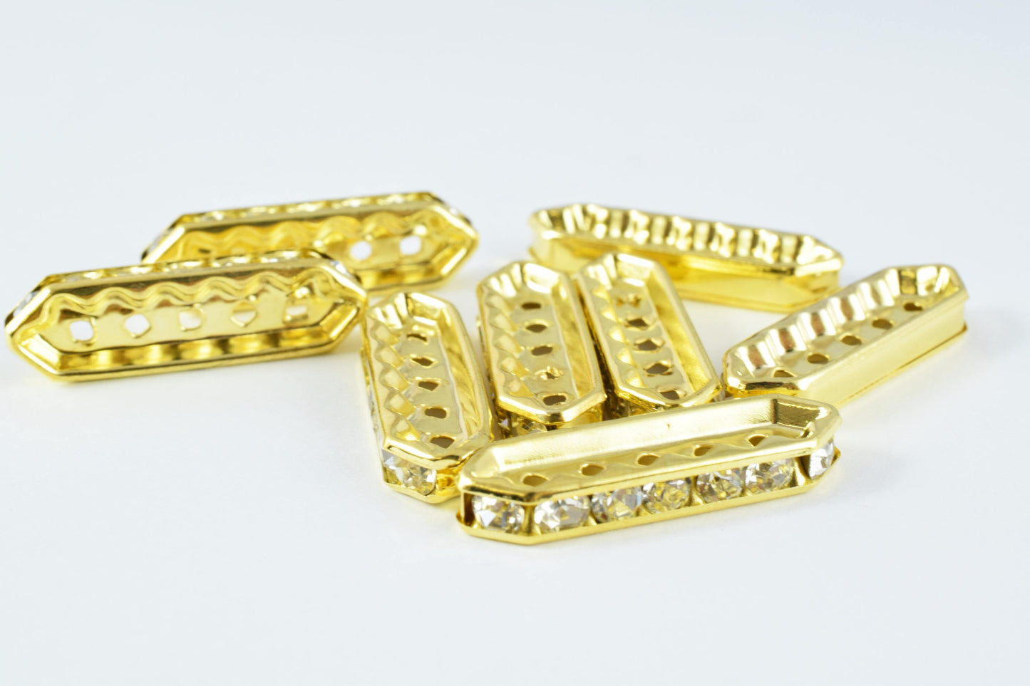 Gold Plated /Silver Plated Rhinestone Connectors, Wholesale Connectors,Long Rectangle Charms, Rhinestone Bar Charms,rectan...