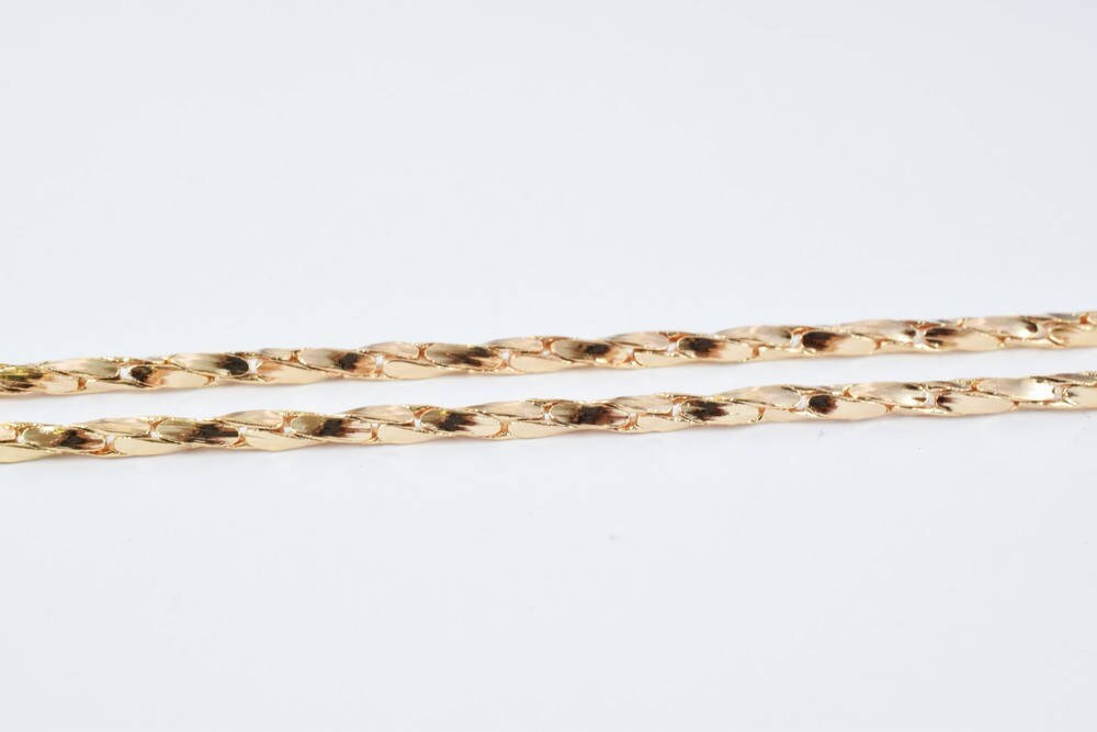 19 1/2" Inches 18K as Gold Filled* Bar Chain Thickness 2mm, as Gold Filled* Chain Findings for Jewelry Making CG178 jewelr...