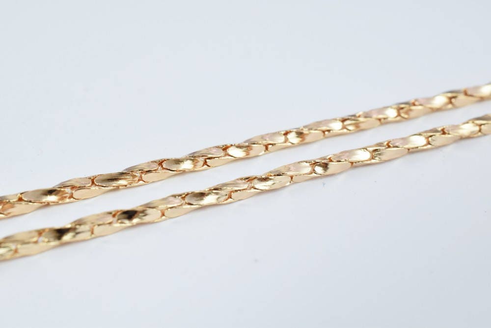 19 1/2" Inches 18K as Gold Filled* Bar Chain Thickness 2mm, as Gold Filled* Chain Findings for Jewelry Making CG178 jewelr...