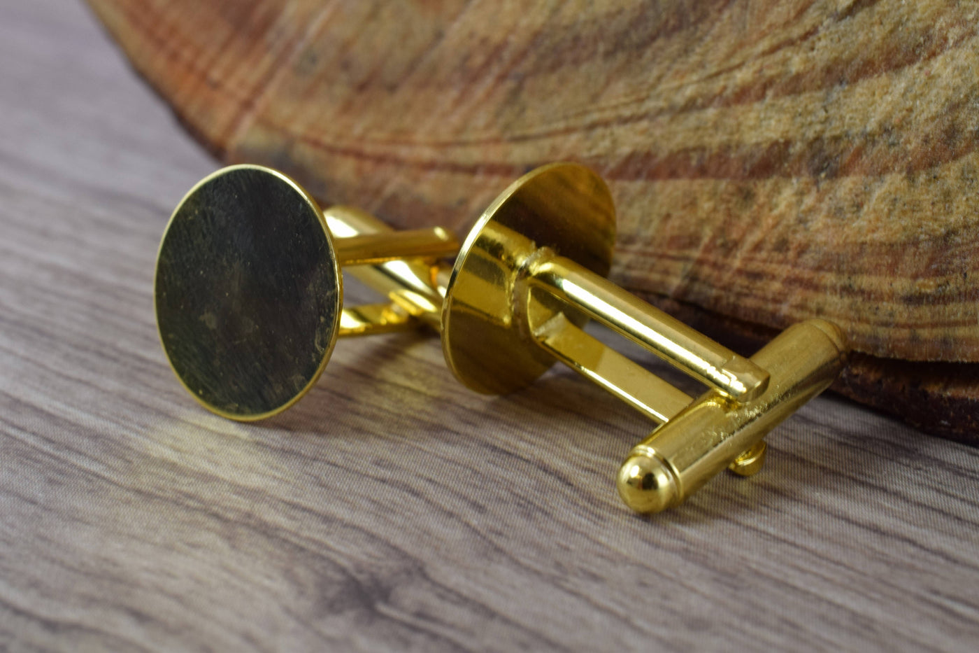 19mm Gold Plated Cuff Links 2pcs per pack/Craft Supplies/Blanks/JewelryCuff Links/Cuff Link Finding Pad /Pad Cuff Links/Fi...