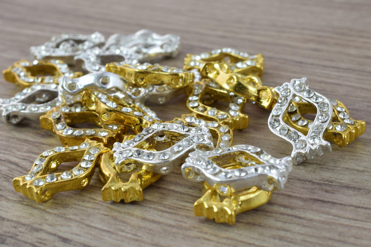 6 hole Rhinestone Connector Silver/Gold Plated/ 6 Hole Connector/Wholesale  Connectors/Jewelry Making/charm connectors/gem...