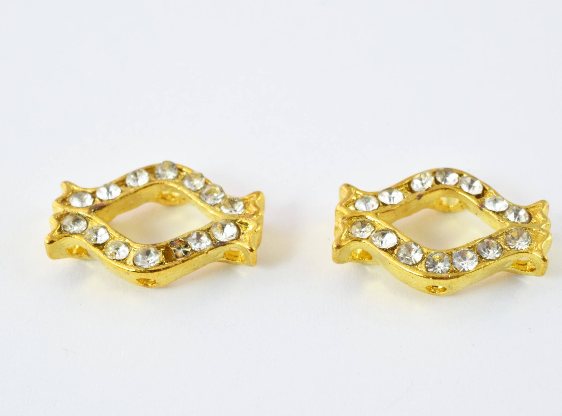 6 hole Rhinestone Connector Silver/Gold Plated/ 6 Hole Connector/Wholesale  Connectors/Jewelry Making/charm connectors/gem...