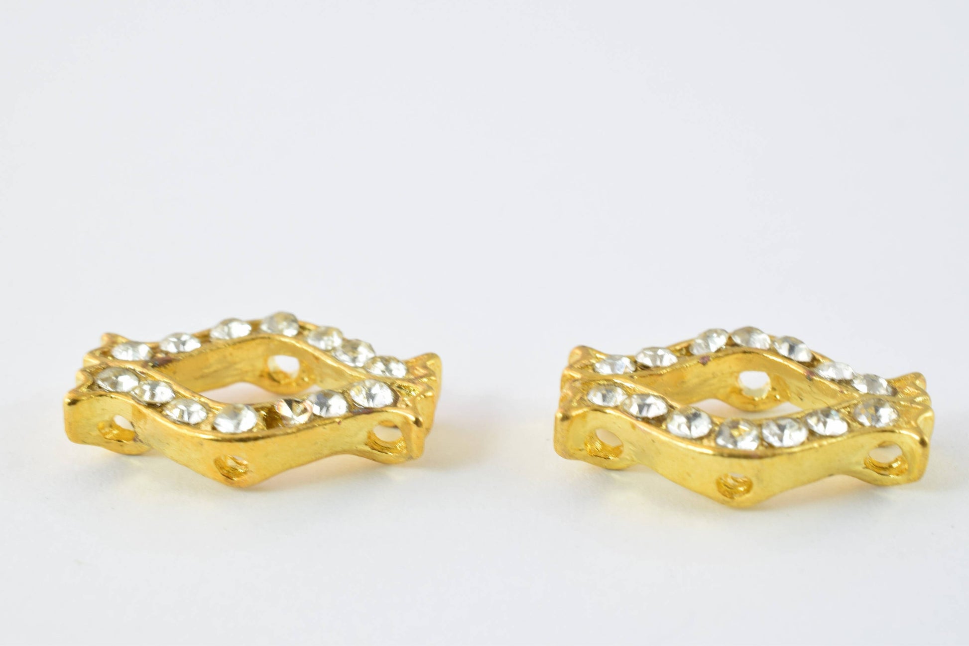 6 hole Rhinestone Connector Silver/Gold Plated/ 6 Hole Connector/Wholesale  Connectors/Jewelry Making/charm connectors/gem...