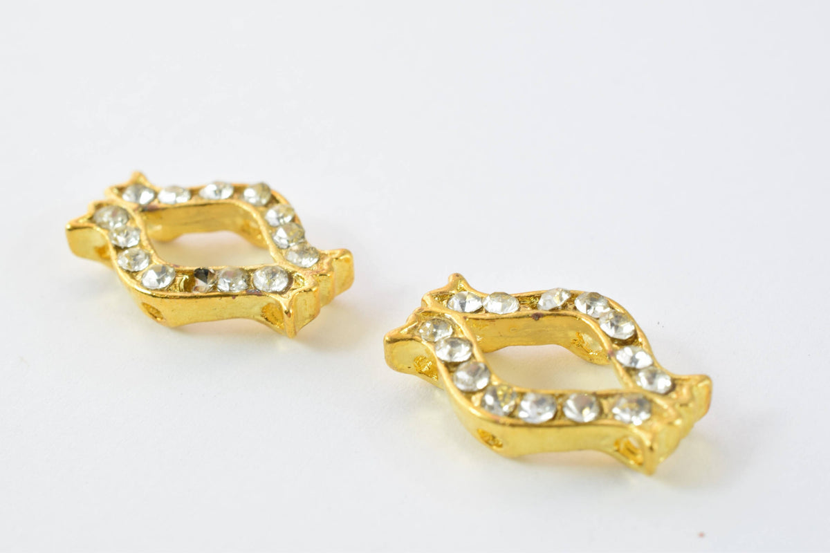 6 hole Rhinestone Connector Silver/Gold Plated/ 6 Hole Connector/Wholesale  Connectors/Jewelry Making/charm connectors/gem...