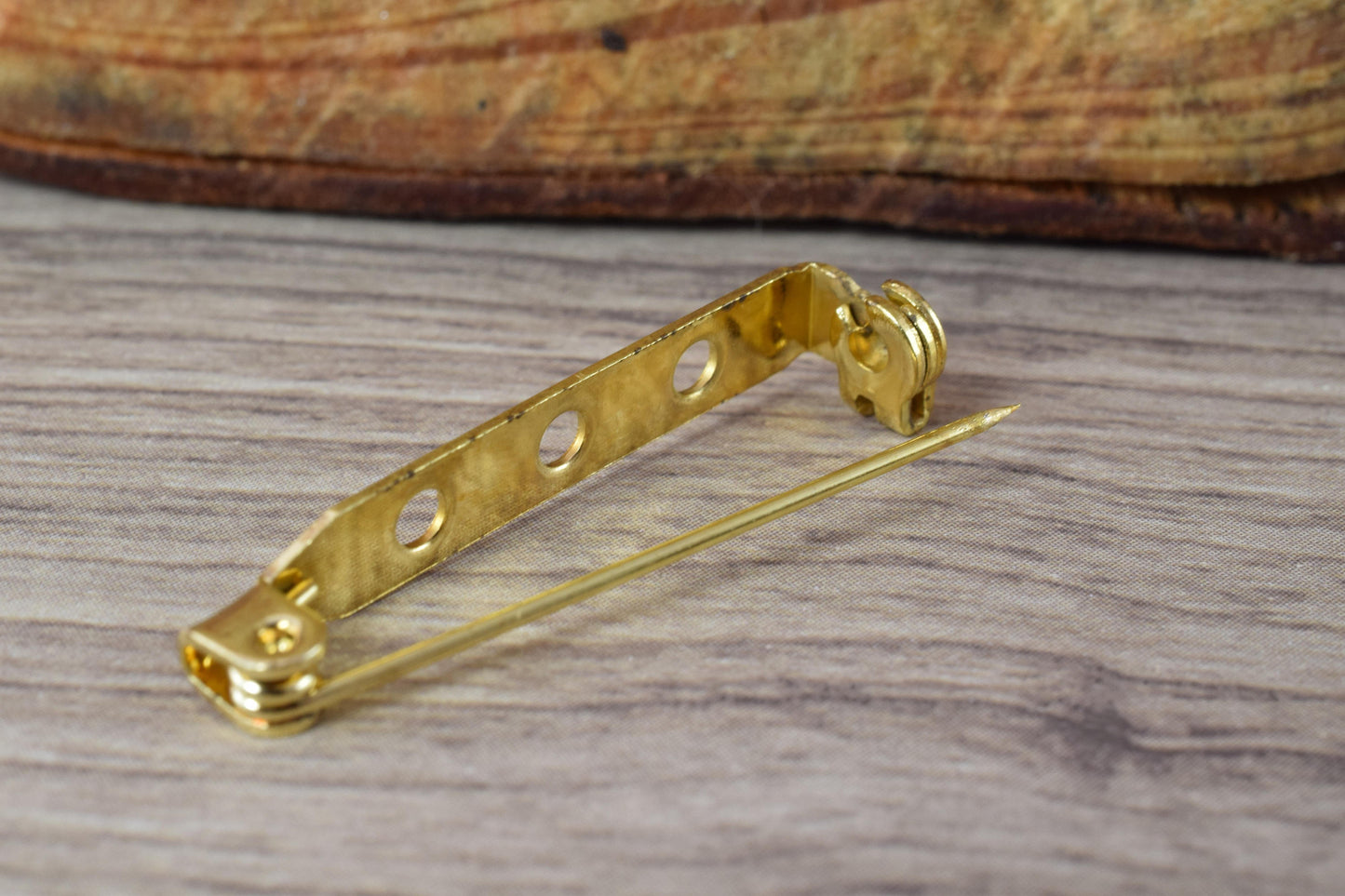 6x34mm Gold Plated Brooch Pin Gold Plated Brooch Finding,Gold Plated Bar Pin Back, Brooch Pin, Brooch Finding, Wedding Bro...