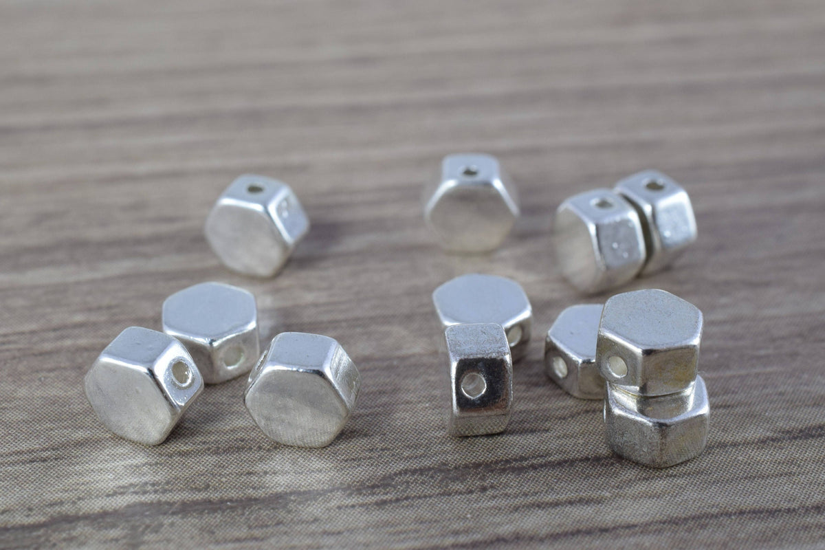 6mm Heptagon Gold/SilverAlloy Jewelry Beads 13pcs per Pack Beads/ beads Jewellery/Ncklace beads/Czech beads/Pressed Beads,...