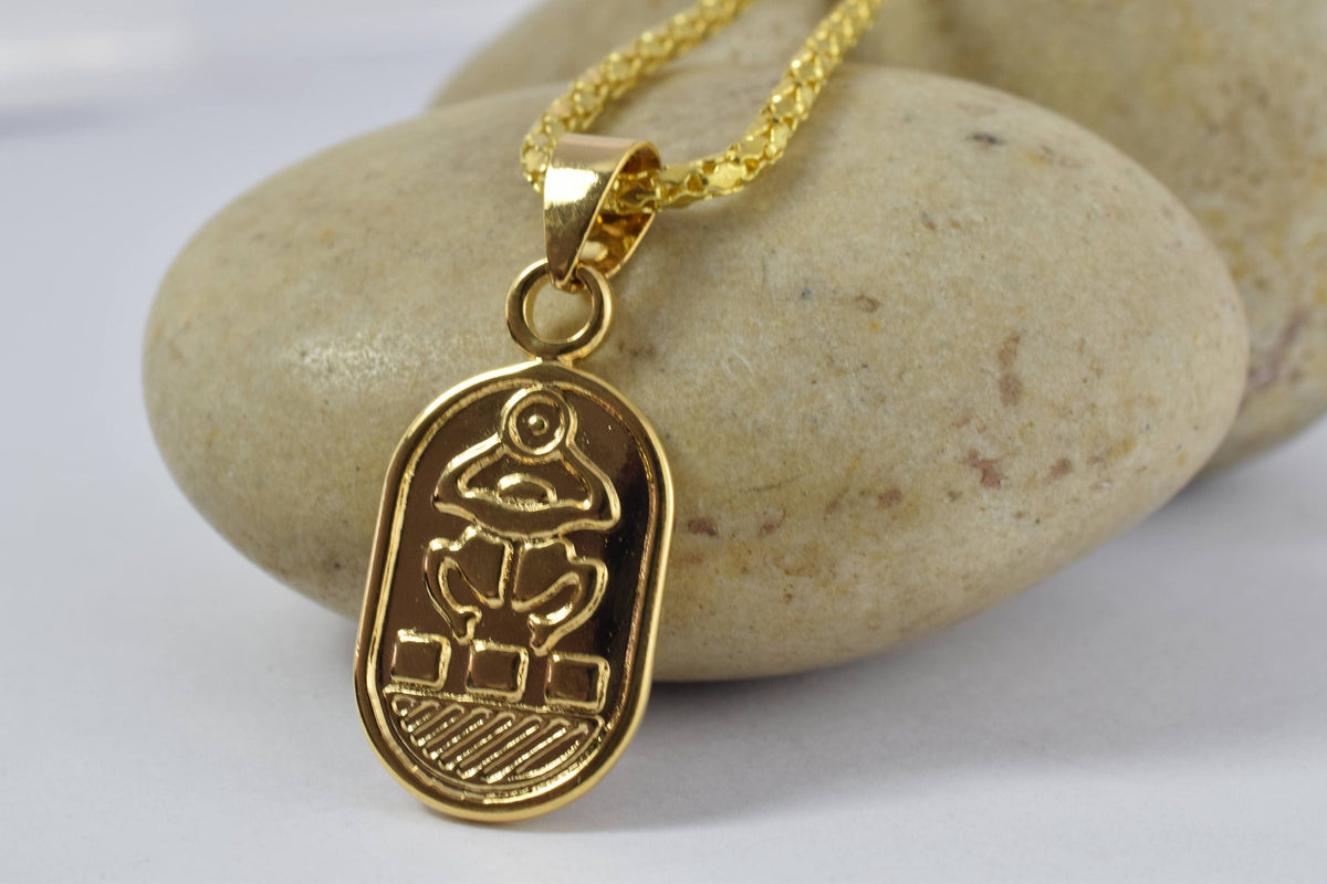 Fascinating Hallmark 18K Gold Filled Pharaoh's Luck Scarab Charm Size 24x13mm Egyptian Pharaoh Pendant For Jewelry Making...