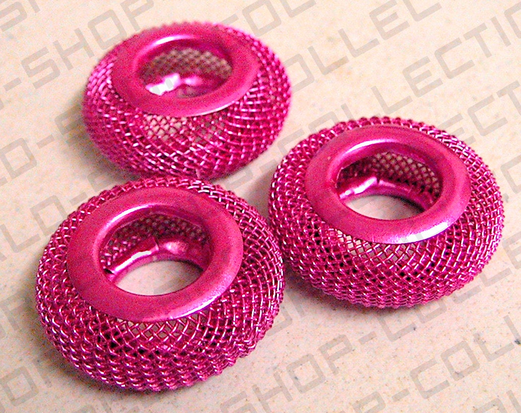 6 PCs Wire Mesh Beads Basketball wives large hole metal jewelry big hoop earring chunky bead jewelry making jewelry making...