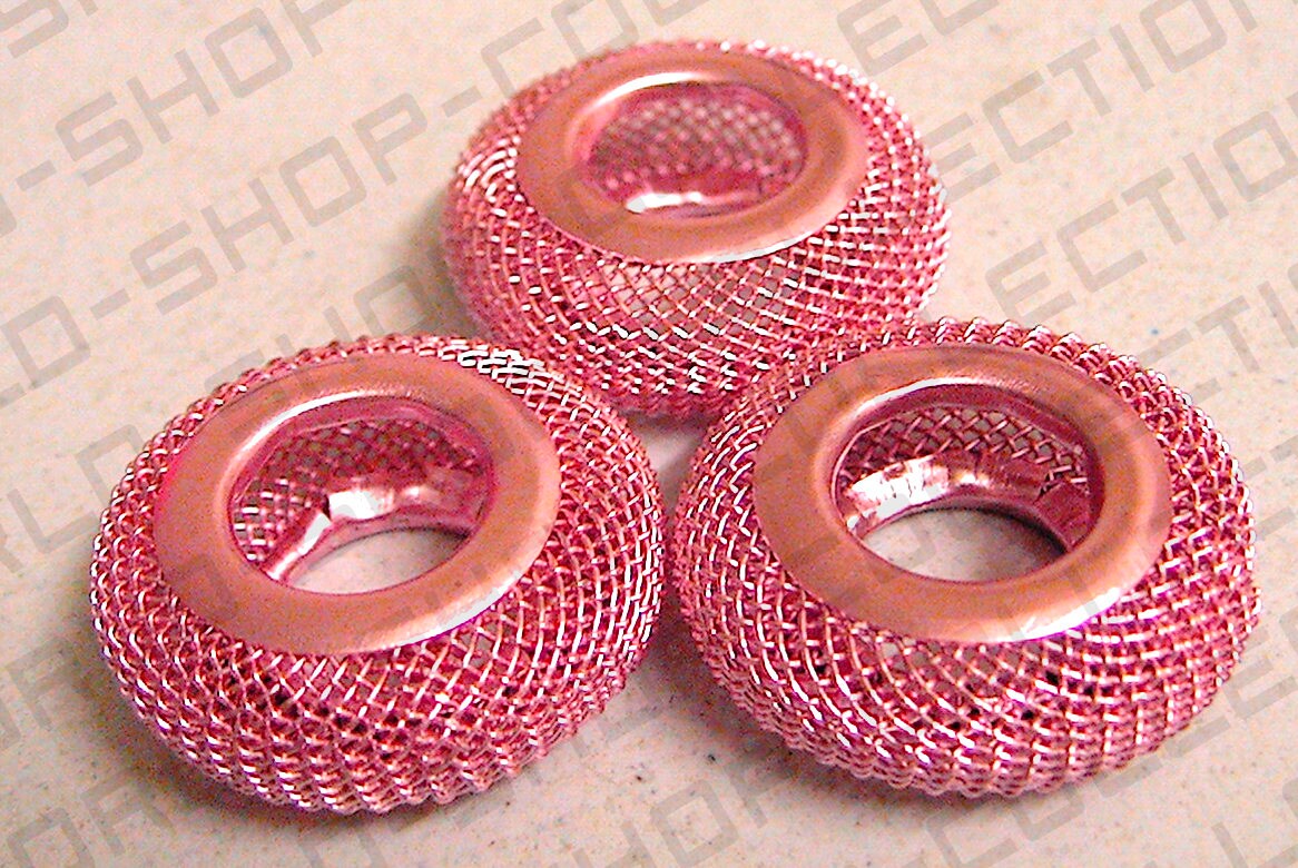 6 PCs Wire Mesh Beads Basketball wives large hole metal jewelry big hoop earring chunky bead jewelry making jewelry making...