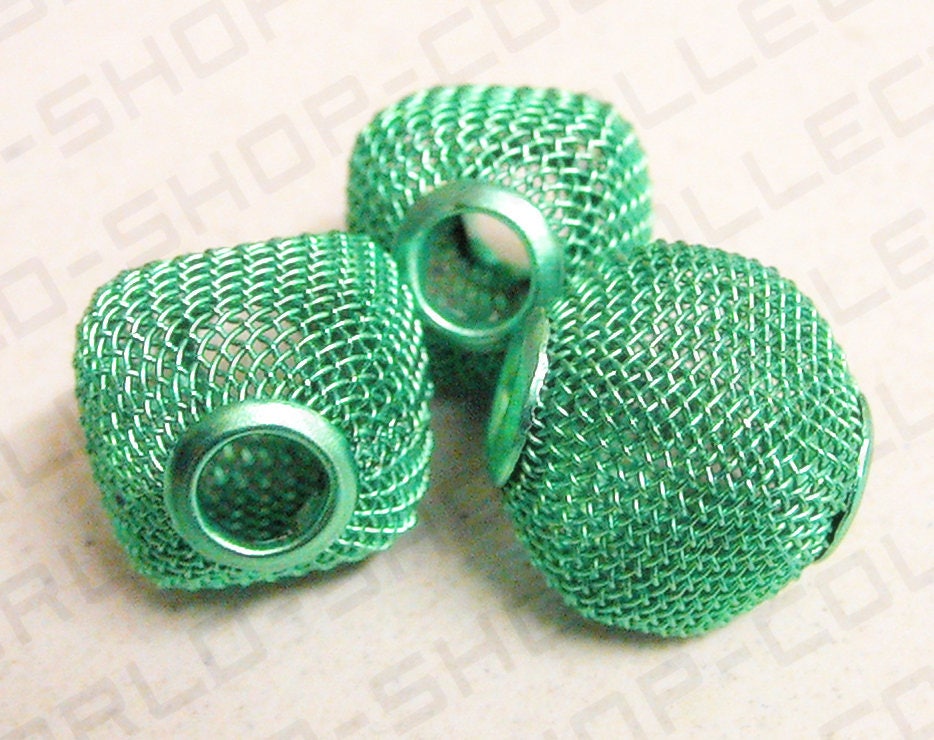 6 PCs Wire Mesh Beads Basketball wives large hole Square Beads 18mm metal jewelry big hoop earring chunky bead jewelry mak...