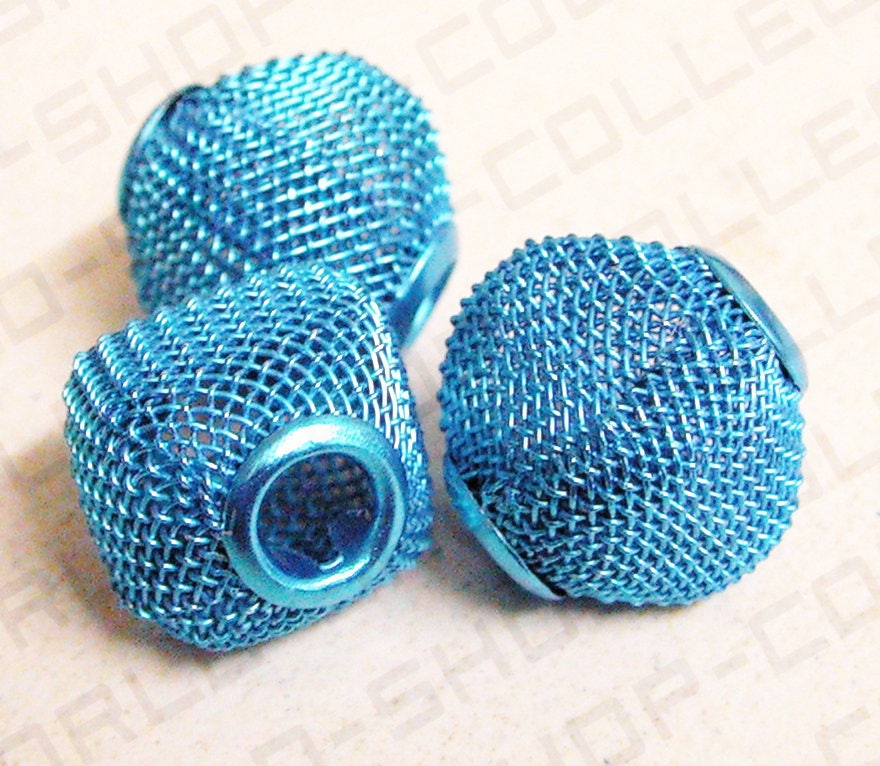 6 PCs Wire Mesh Beads Basketball wives large hole Square Beads 15mm metal jewelry big hoop earring chunky bead jewelry mak...